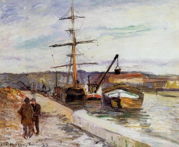  Rouen Works - the port of rouen 1883 Camille Pissarro